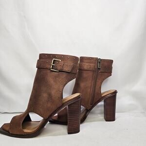 Jessica Simpson Women's Rochha Open Toe Bootie Size 7.5 Tobacco NWT
